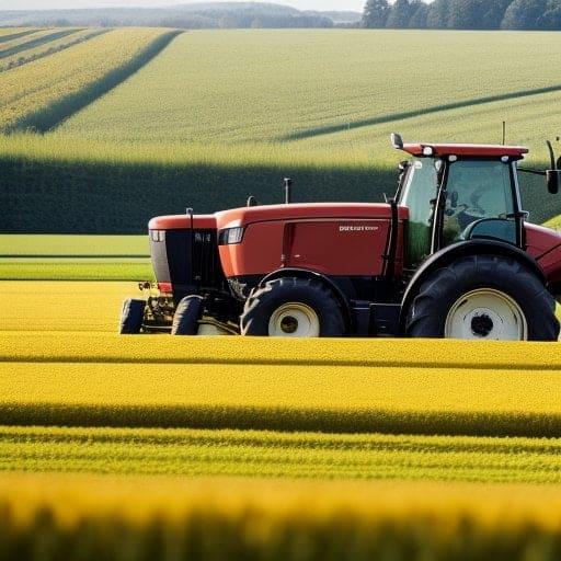 a tractor in a field