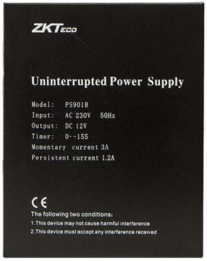 ZKTeco PS901B Power Supply with Battery Backup - 12V DC 3A PSU with Timer Function - Image 3