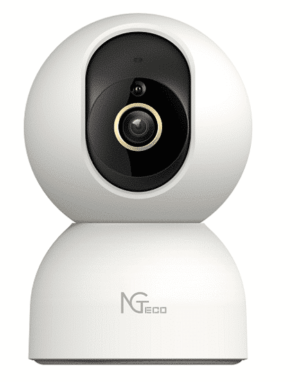 NGTeco SH01-C2EN WiFi Indoor PT Camera with 4MP resolution, 355° pan-tilt capability, motion tracking, and night vision