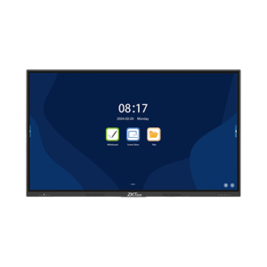 ZK-IWBE Series 4K Smart Interactive Whiteboard with Android 13, anti-glare glass, and multi-touch support.